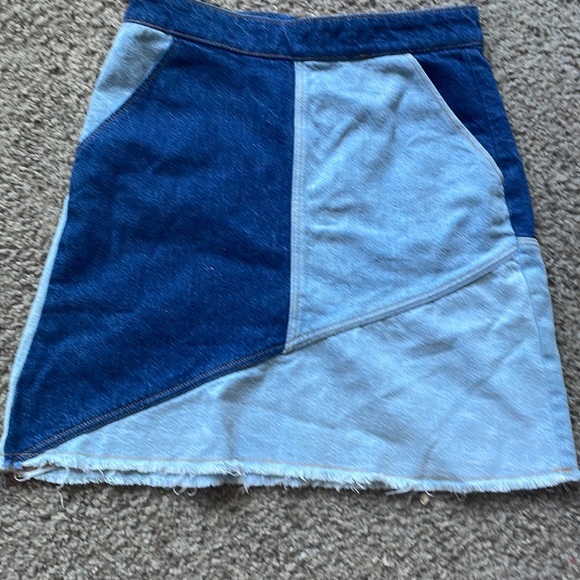 Zara Skirts Zara Tri Colored Denim Mini Skirt Poshmark